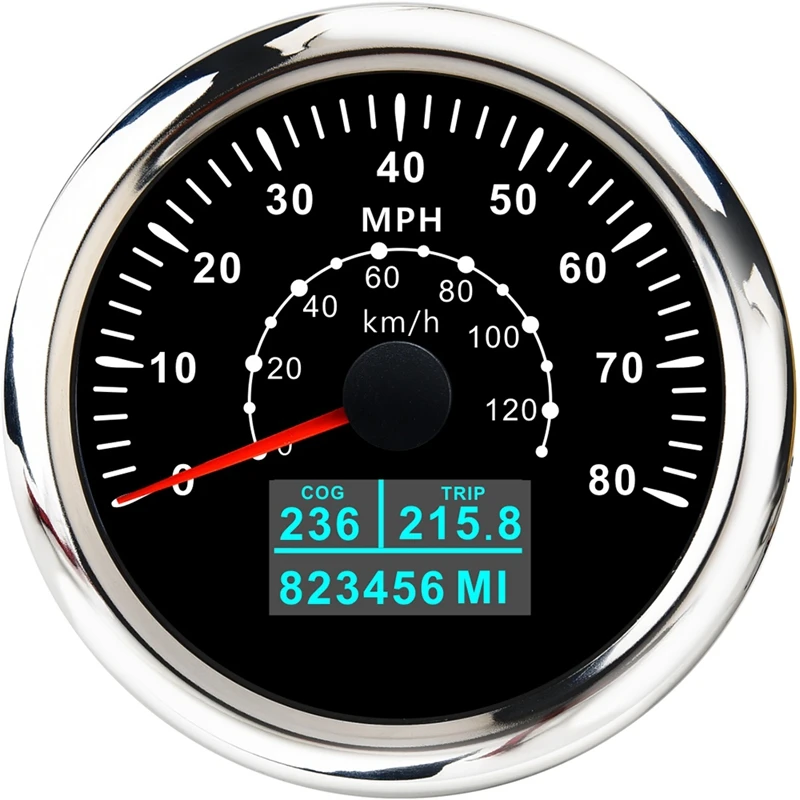 

85MM GPS Speedometer 3 In 1 LCD Display Speed Odometer W/COG Trip Total Mileage For Car Boat Marine