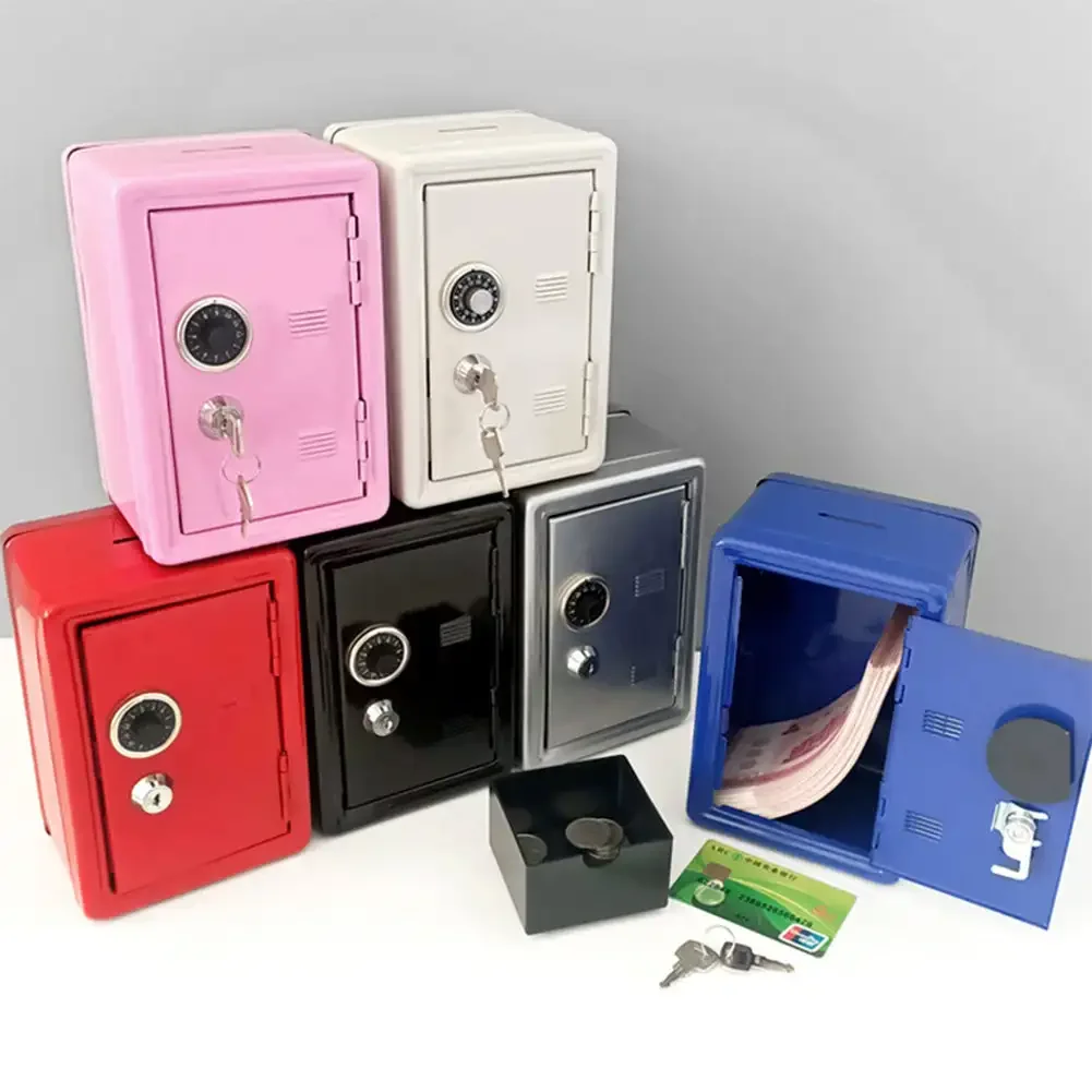 Household Insurance Box Vertical Mini Metal Safe Car Safe Key Insurance Cabinet Desktop Decoration Piggy Bank Child Gift