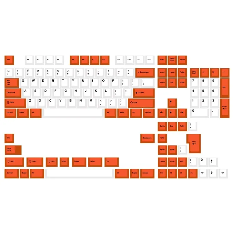 Orange keycap cherry original height PBT material hot sublimation process solid color keycap primary color injection molding