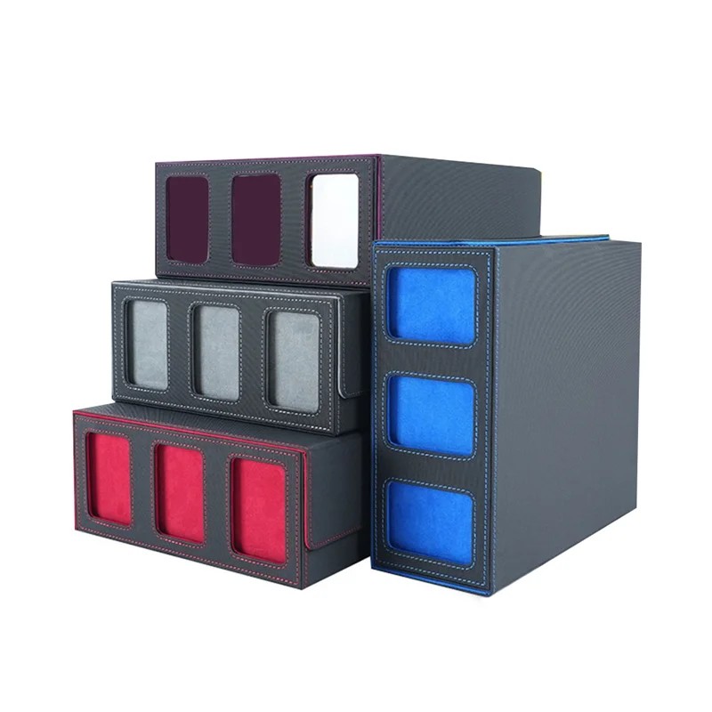 

AU13-Коробка для хранения коллекционных карточек с смотровым окном, держатель для карт с магнитной застежкой для волшебных игровых карт