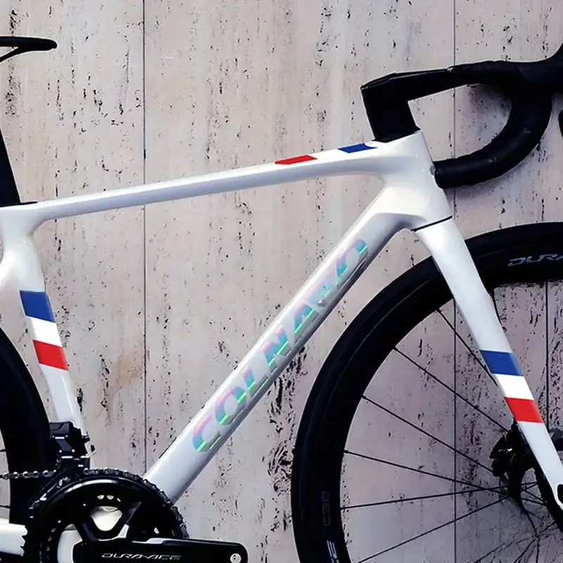 Three Color Flag Contrast Vinyl Decal 1 Set, Decor Sticker For Road Bicycle Frame Fork Tube Motorcycle Helmet Accessories
