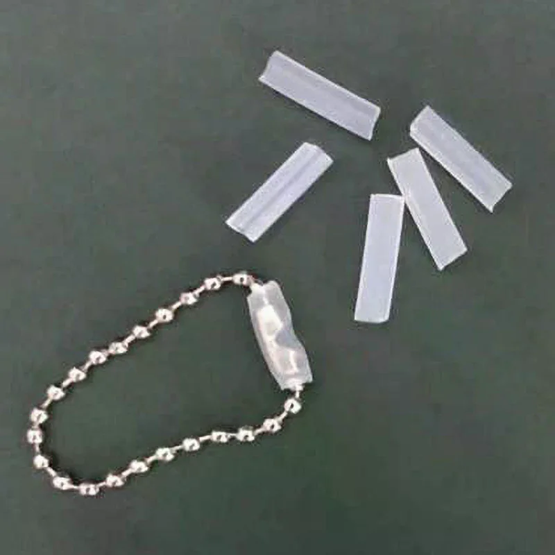 50pcs Bead Chain Anti-lost Cover Pendant Acrylic Card Chain Falling Off Key Ring Protective Cover To Prevent Falling Bead Chain