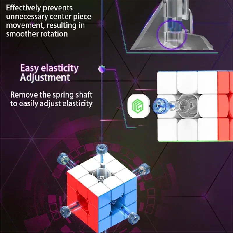 [Picube] Mscube MS3V1 3x3x3 Magnetic Speed Cube professionale, giocattoli antistress, Smooth, Puzzle per bambini, per il gioco,