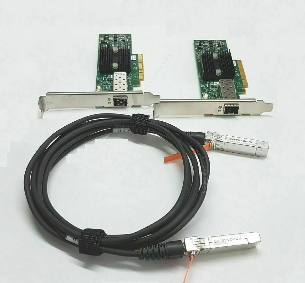 LOT OF 2 MNPA19-XTR 10GB Mellanox ConnectX-2 10Gbe 1m SFP+ Cable Network Card