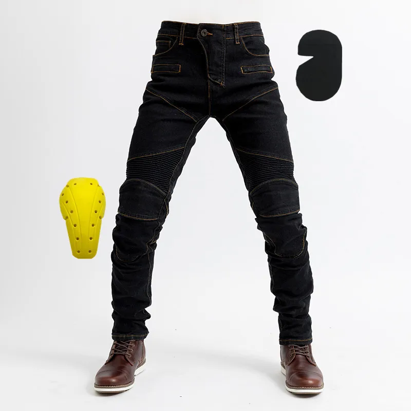 Pantalones vaqueros para hombre, nuevos pantalones de montar, pantalones de motocicleta, moda para hombre, pantalones vaqueros lisos rectos para las cuatro estaciones, pantalones largos