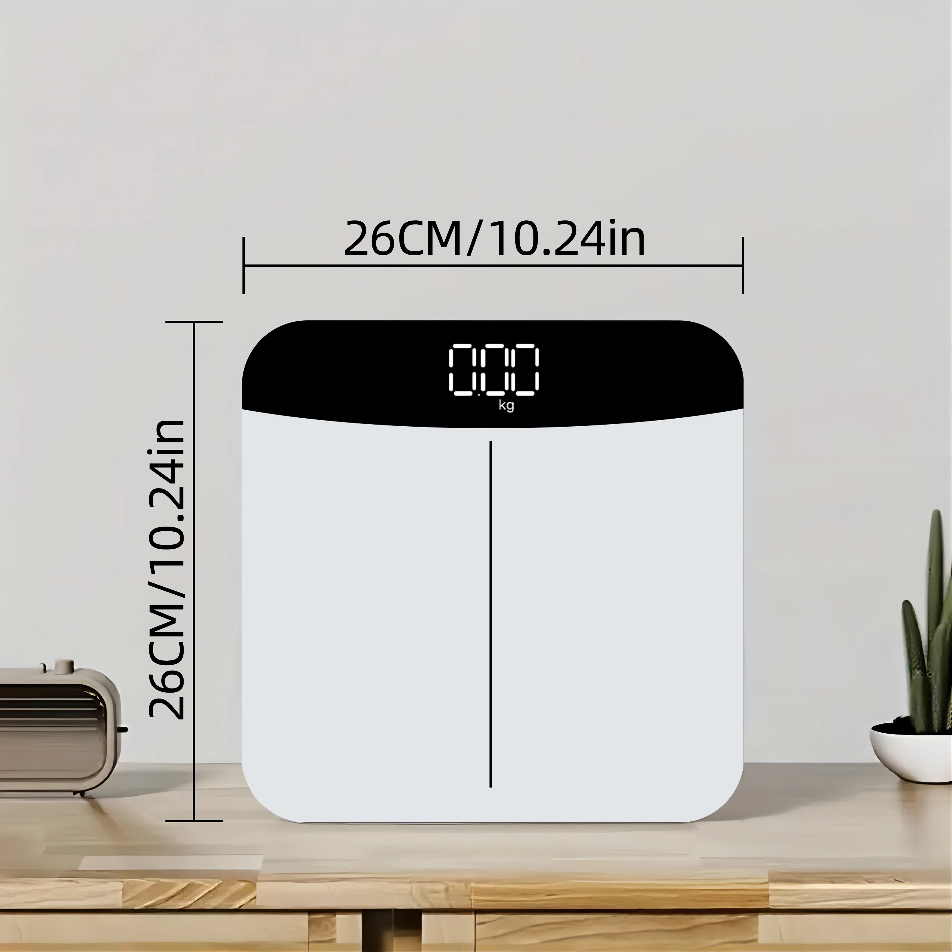 Smart home scale for weight measurement, digital bathroom scale, easy-to-read LED display, with temperature display(no battery）