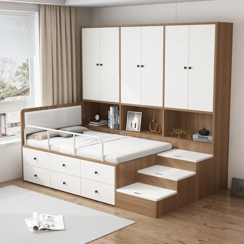 Simple half-height bed cabinet integrated combination tatami bed small apartment