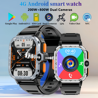 4G full network Android Smartwatch PGD 2.03 inch screen SIM card dual cameras wifi GPS waterproof NFC App Store smartwatch men