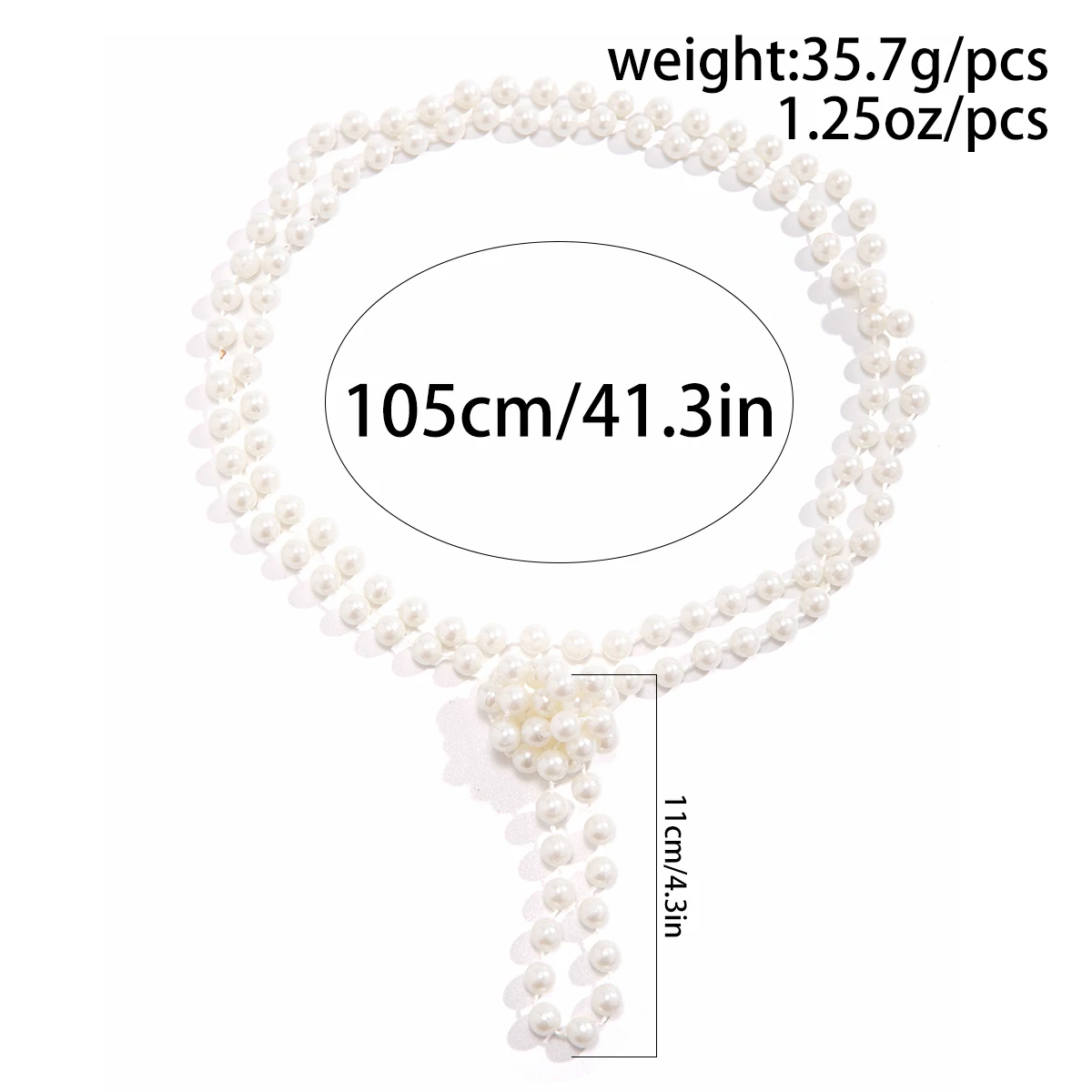 Salircon Korean Charm Imitation Pearl Long Chain Necklace Punk Knot Pendant Sweater Necklace Women\'s Wedding Party Jewelry Gift