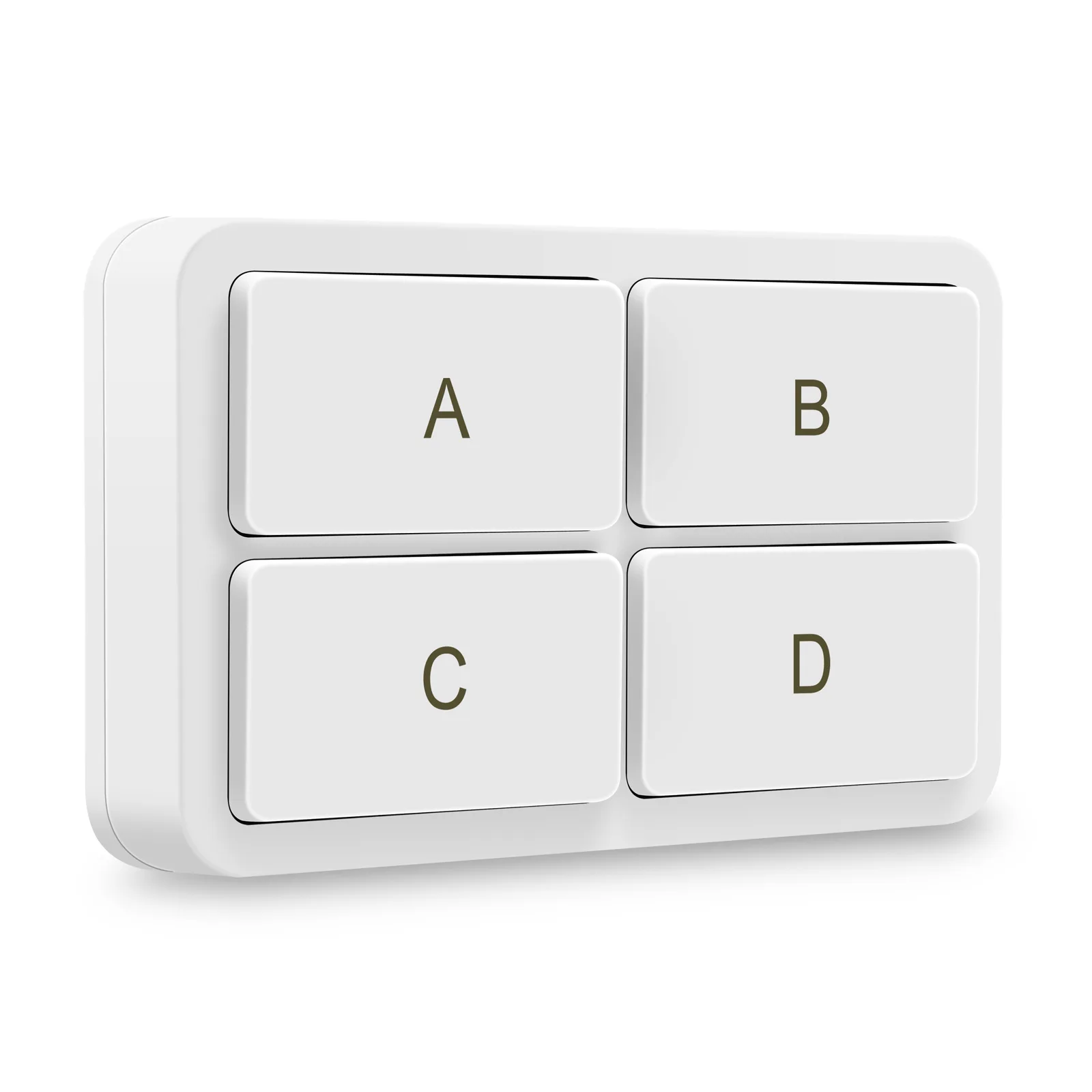 Tuya Smart Home Wireless Scene Switch Modern 4 Gang Battery Power ZigBee Wireless Light Smart Button Switch Single Pole 10A Max