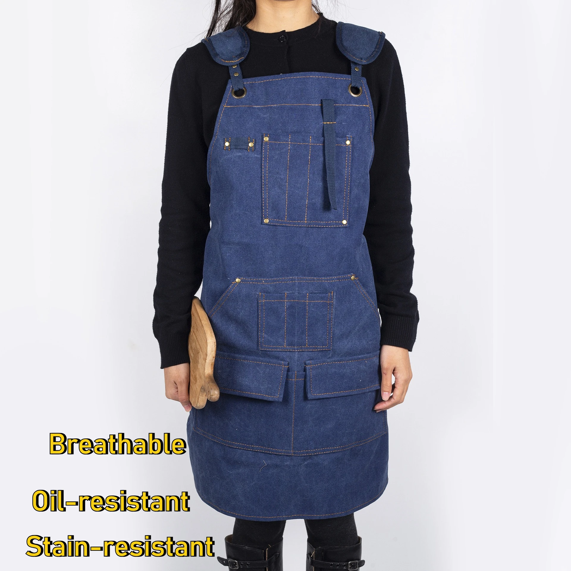 

Apron Water Resistant Fabric Oil Repellent Household Kitchen Swimming Pool Hair Salon No Wash Needed Protector Stain Proof Ins