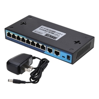 10-Ports POE Switch Gigabit 8 Ports+2 Uplinks 120W Built-in Power 10/100/1000M VLAN Lsolation Full/Half-Duplex Plug&Play