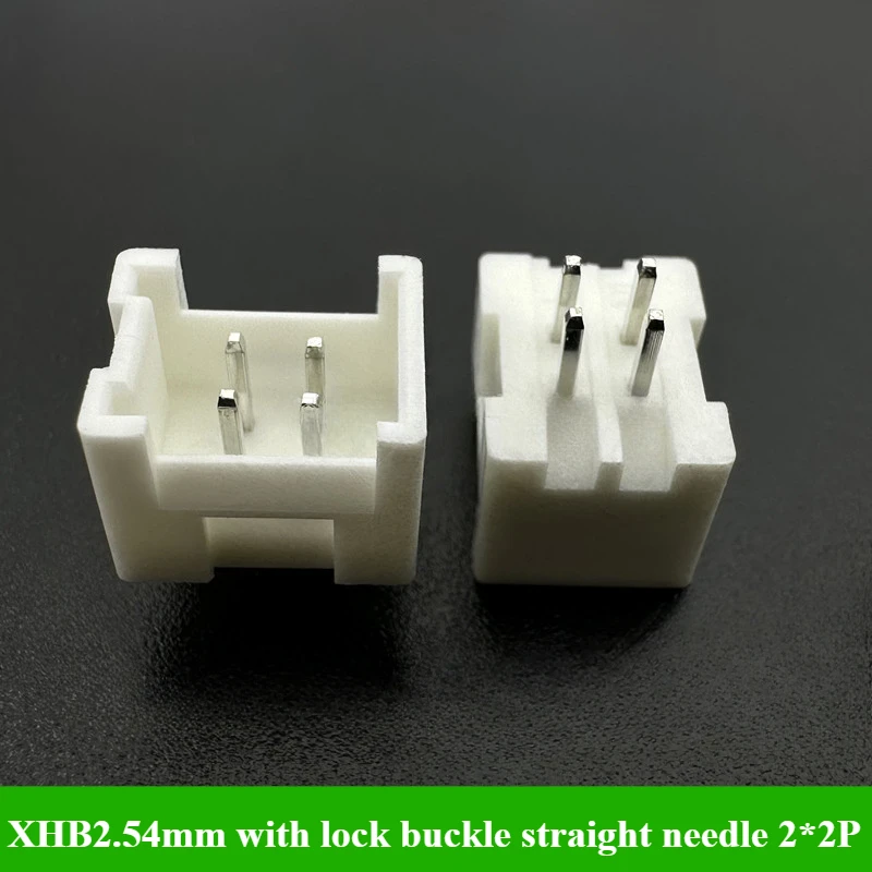 100Pcs/lot XHB2.54mm with Lock Buckle Pitch 2.54mm Straight Needle Curved Needle Double Row 2*2P/3P/4P/5P/6P/7P/8P/9P Connector