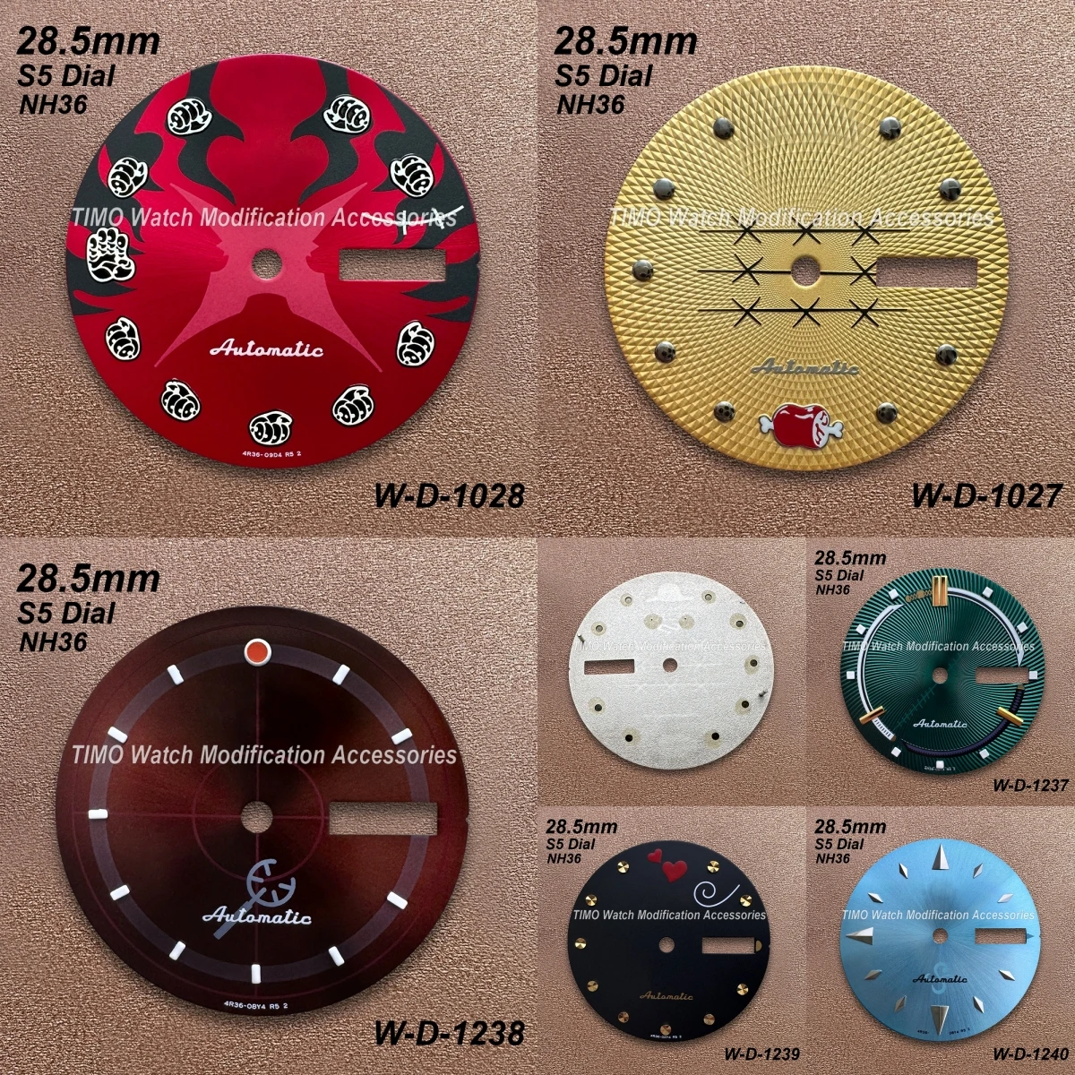 

28.5mm S 5 Logo Straw Hat Dial Suitable for NH36/4R36 Movement Dual Calendar High Quality Watch Modification Accessories
