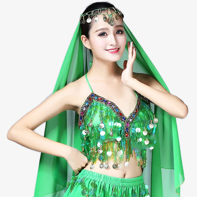 

1pc Sequin Tassel Halter Top Bra Sexy Latin Belly Dance Costume Exotic Oriental Performance Party Night Club Bar Raves Dancewear