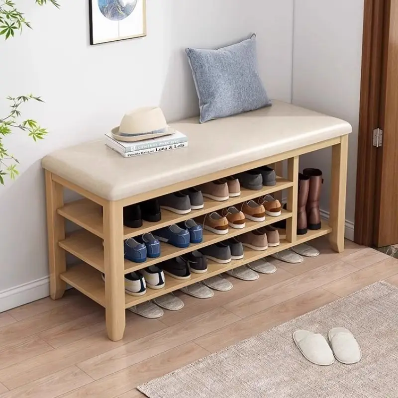 

Solid wood changing stool door can sit cabinet entry shoe cabinet can sit multi-layer shoe rack wear stool concubine