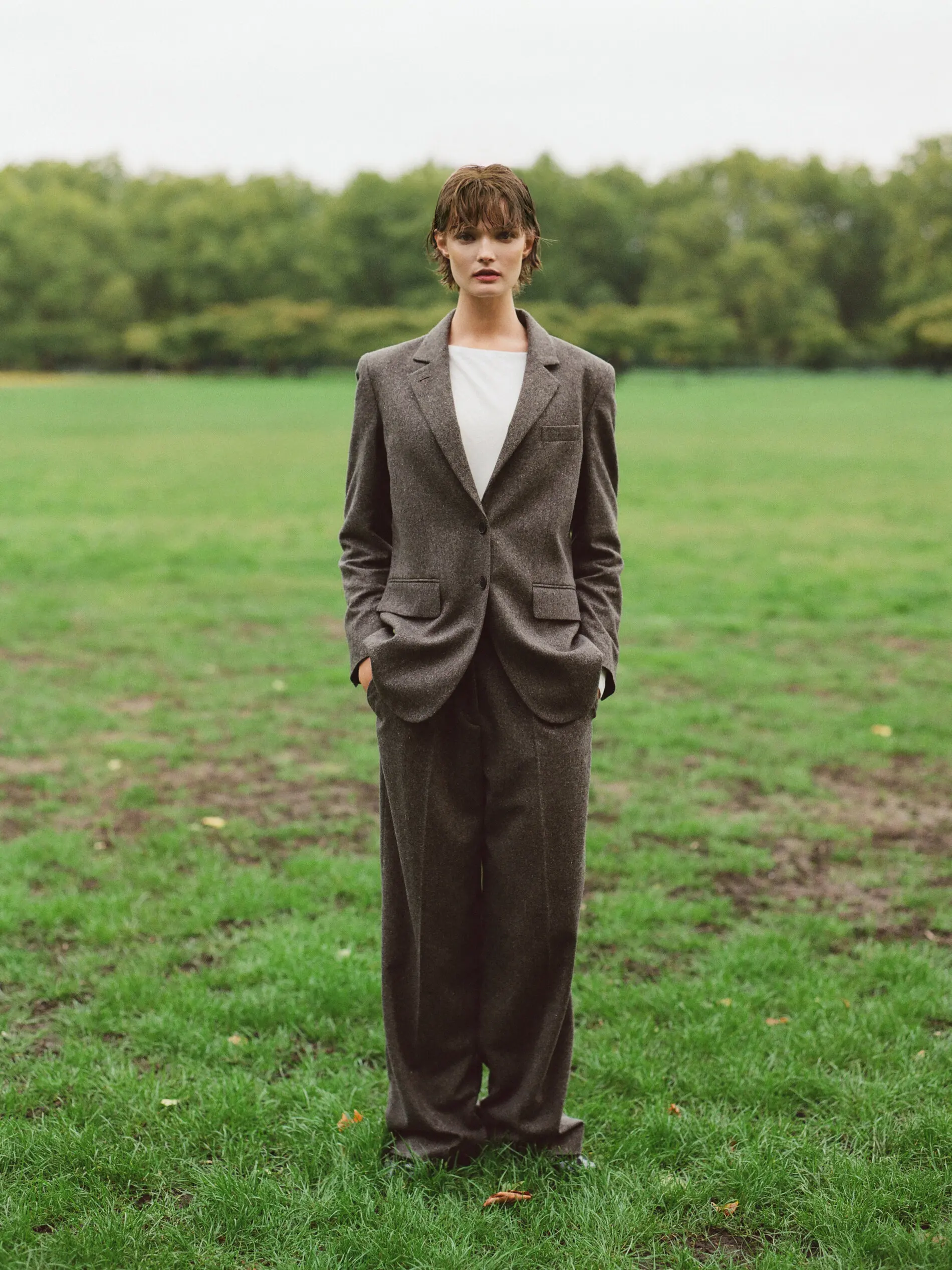 Allingentle Moderner, locker sitzender, langer Blazer aus Wolle für Damen, elegante, lässige Damenjacke für formelle Abendveranstaltungen, individuell anpassbar