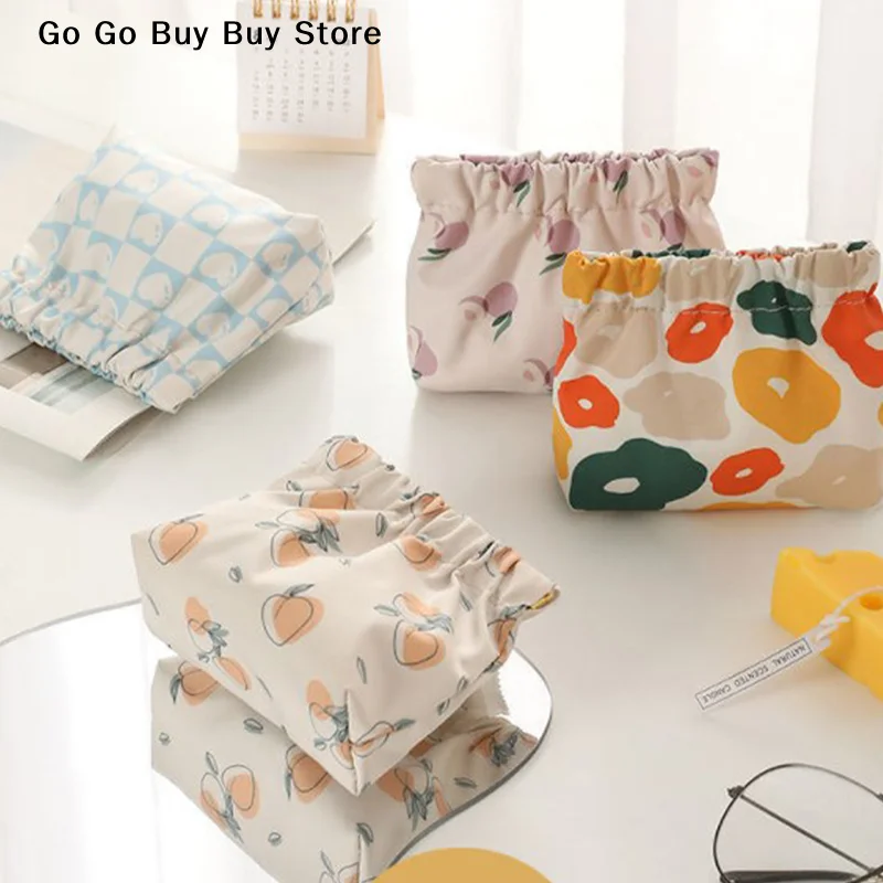 【ST】Damen-Hygienebinden-Tampon-Aufbewahrungstasche, tragbare, wasserdichte Organizer-Tasche, Mini-Hygienebinden-Tasche mit Cartoon-Muster