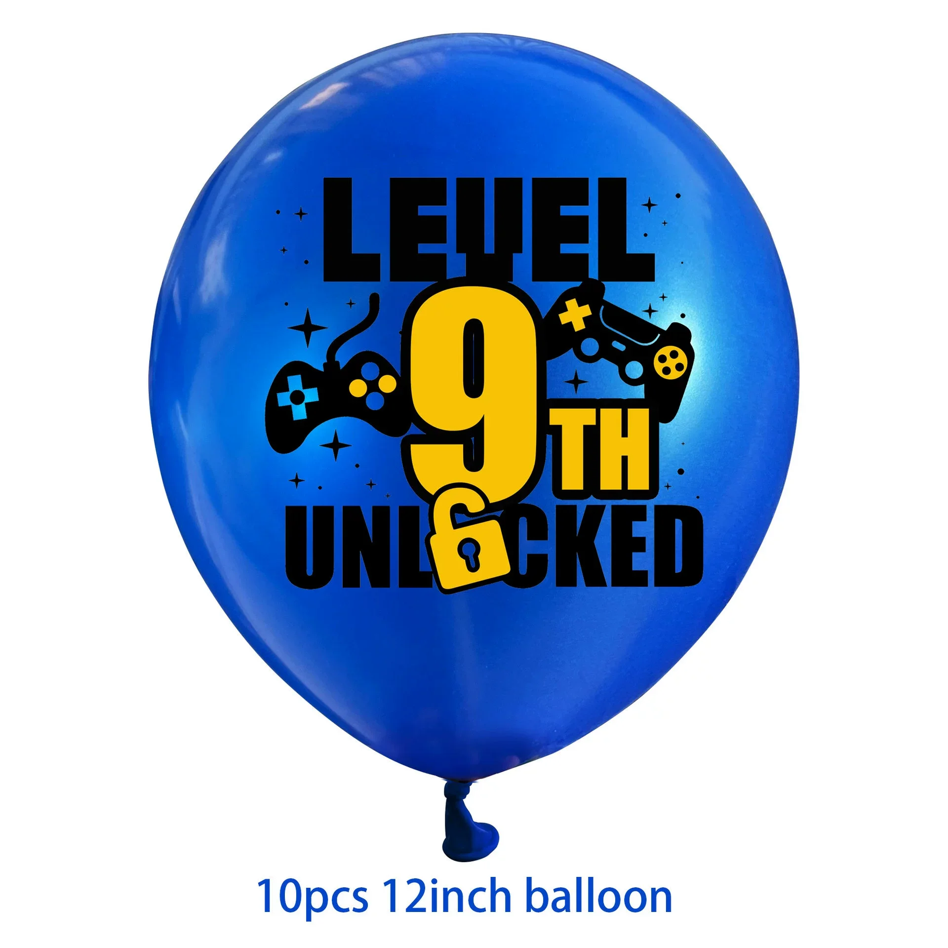 10 Stück 12 Zoll blaue Gamepad-Zahlen-Latexballons zum 8. bis 13. Geburtstag, Spiel auf Abbildung, Thema, Ballon, Geburtstagsparty-Dekorationen – Detail 3