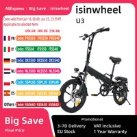 isinwheel U3 adult electric bike 250W motor 36V 7.8Ah battery city commuter electric bike 16 inch tire foldable electric bike