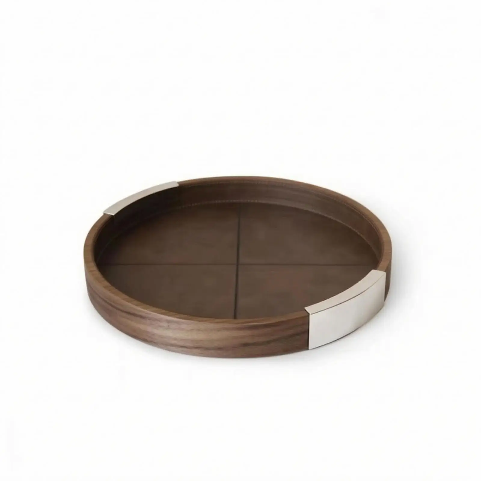 Walnut Wood Tray Minimalist Tray with Raised Rims Upscale Platter for Tea Service, Coffee Table Styling, Bedside Setup