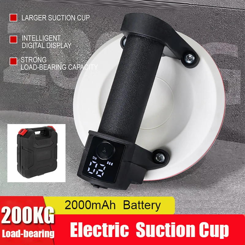 6inch Digital High-Power Electric Suction Cup One-Click Start Vacuum Air Pump Force 200KG Glass Tile Suction Cup Handling Tool