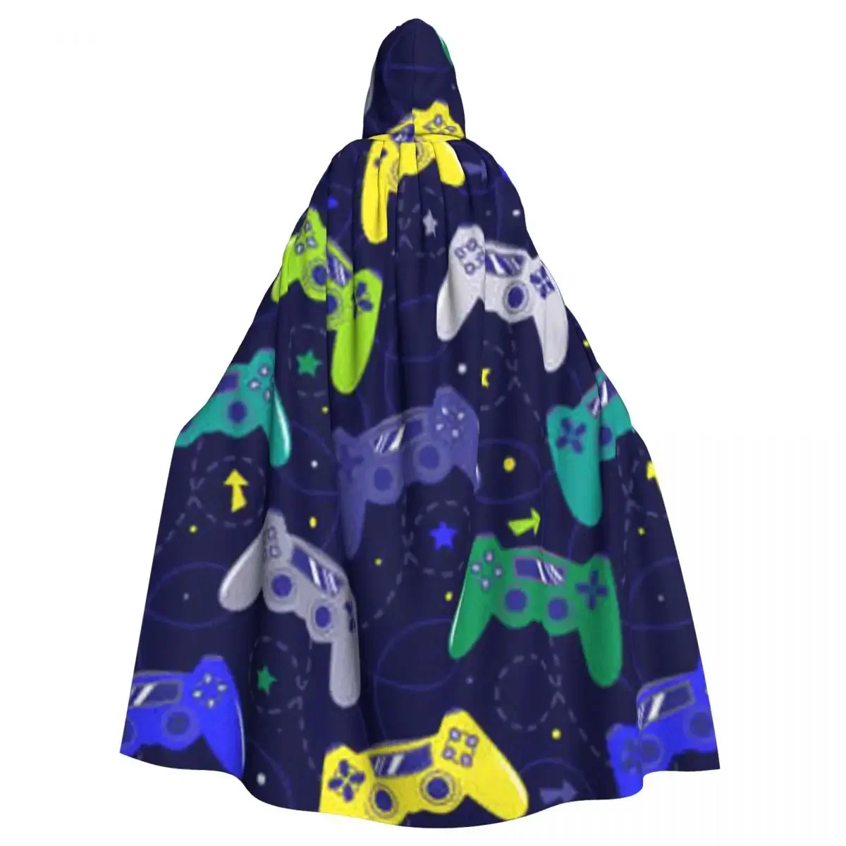 Witch Video Game Controller Print Halloween Cosplay Costume Unisex Adult Retro Ages Cape