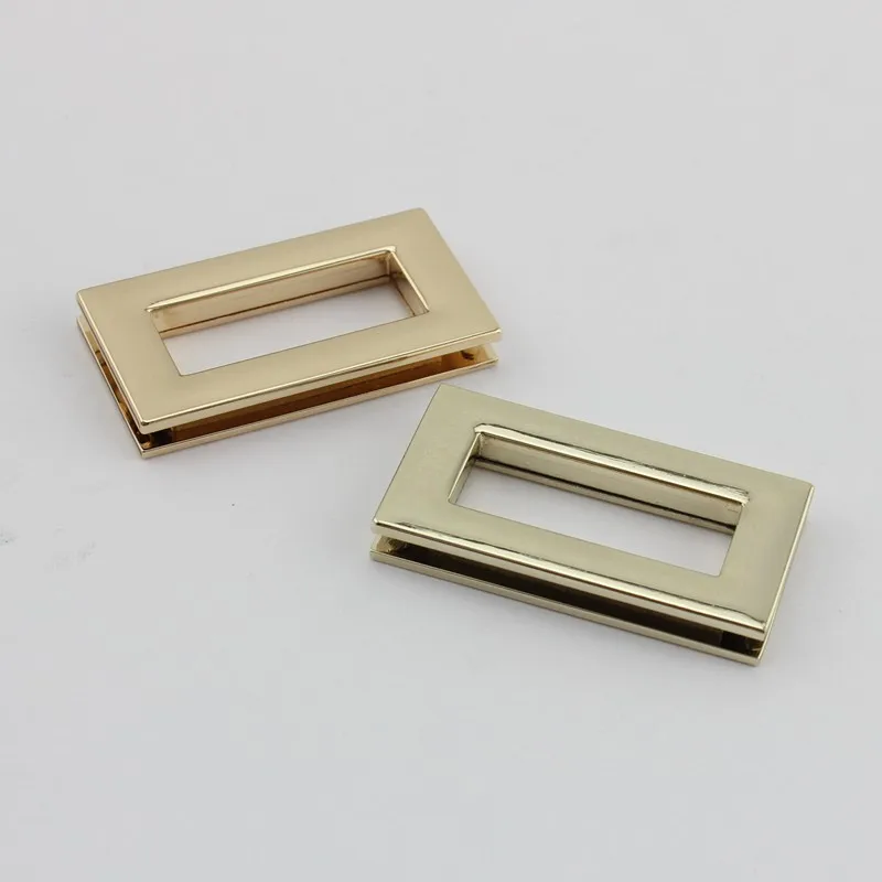 10-50pcs Outside 44X23mm Gold/Light gold rectangular grommet big eyelet in screws for purse bags straps sewing