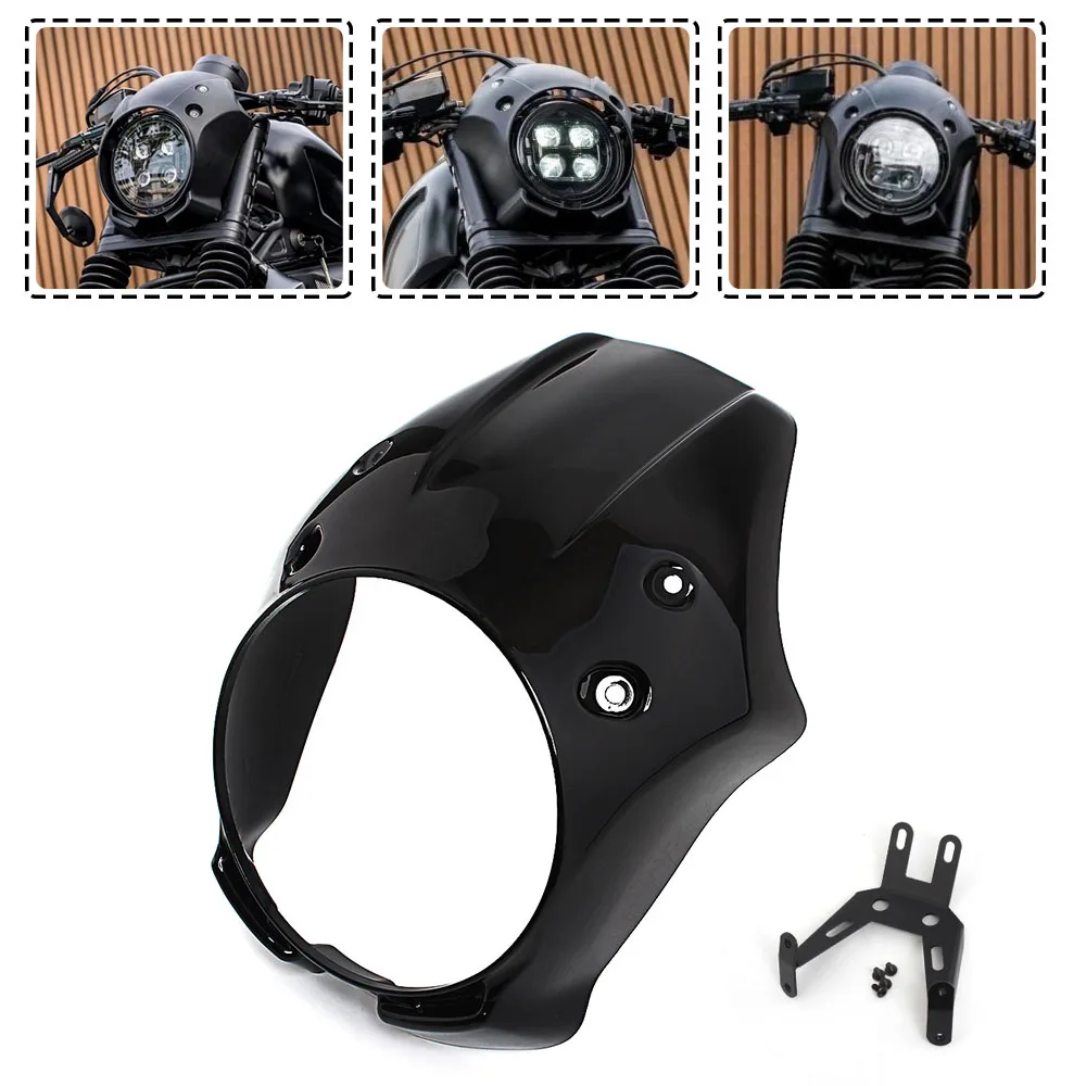 Motorcycle Accessories Front Fairing Cowl Headlight Mask Fork Mount Windshiled Cover For Honda Rebel CMX 300 CMX500 2017-2022