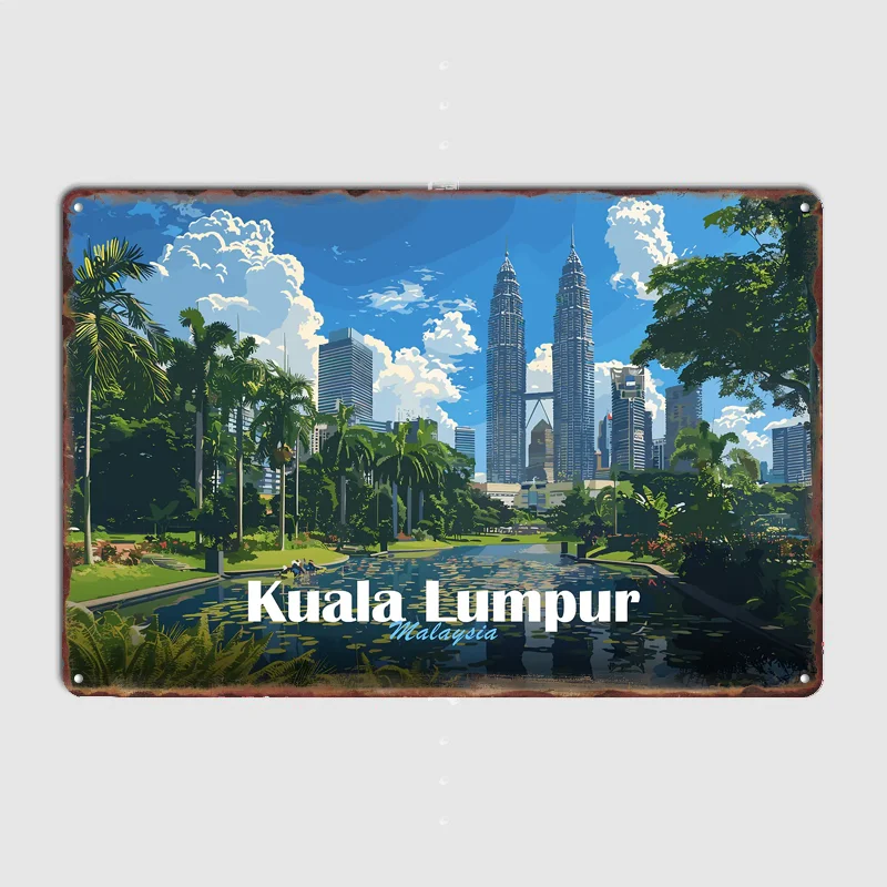 Home Decor Kuala Lumpur - Kuala Lumpur Skyline Scenery Travel Poster