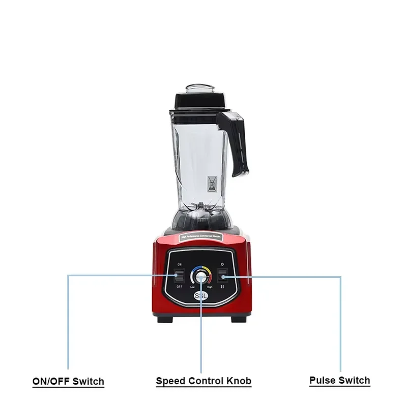 Commercial Electric Blender High Power Food Blender Multifunctional Smoothie Kitchen Juice Blender