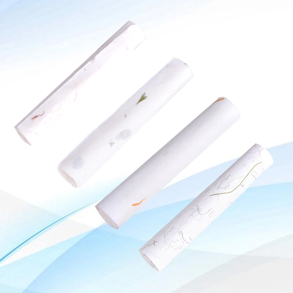 

40pcs Chinese Calligraphy Rice 10 Sheets Each Blue Silk Yellow Flower Safflower Green Leaf For Brush Writing Painting Craft Art