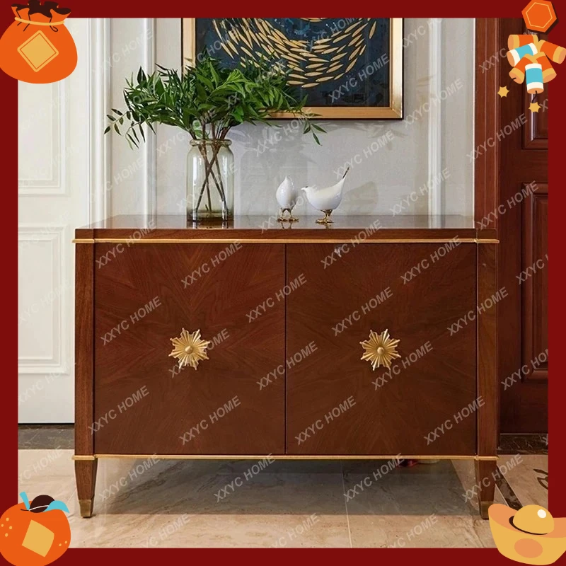 

light luxury solid wood porch cabinet, parquet entry shoe cabinet integrated