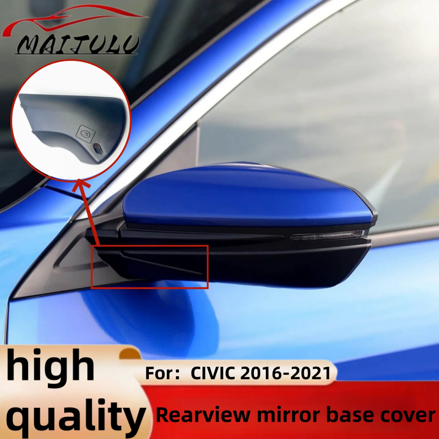 

76202/76252-TEA-H01pplicable to Civic 2016-2021Reverse mirror lower housing cover Lower cover of exterior rearview mirror