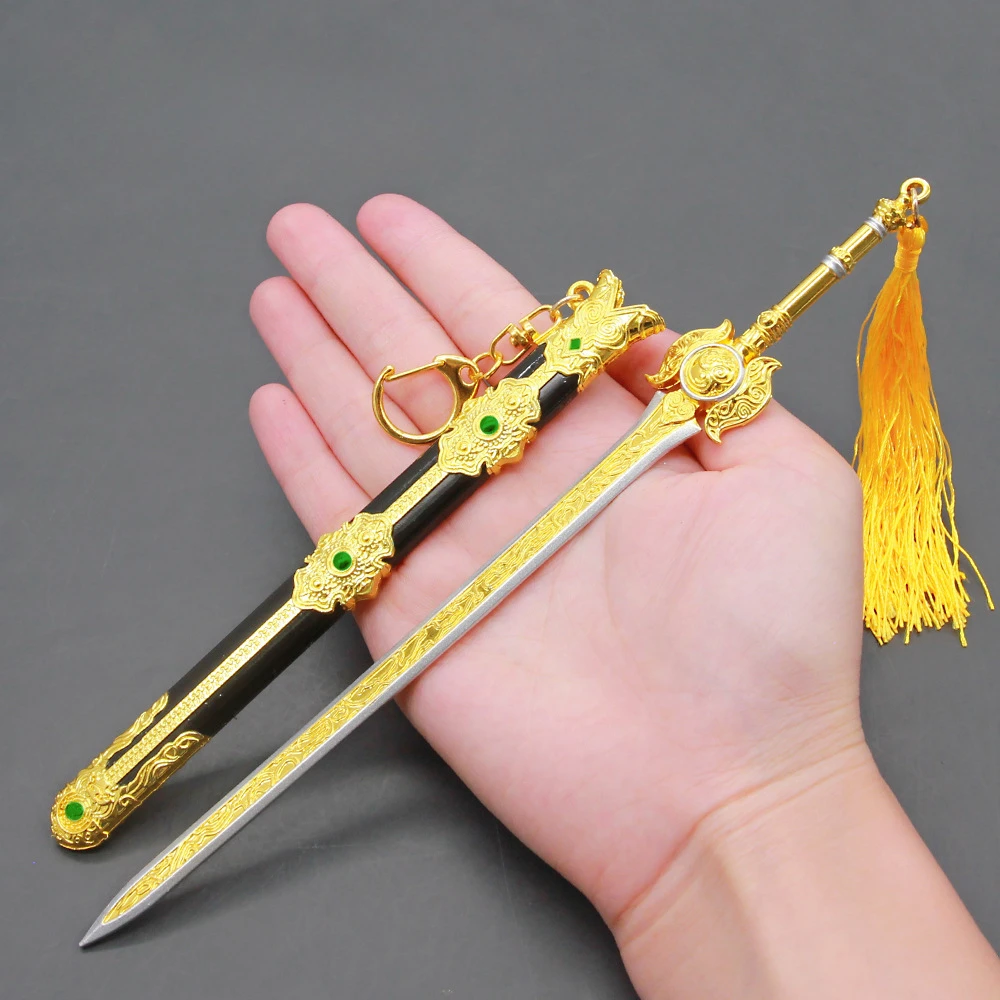 Naraka: Bladepoint Spel Rondom 22Cm Lang Zwaard Met Lichtdragende Zinklegering Wapen Model Artwork Decoration Collection Speelgoed