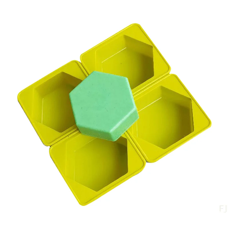 [YU] moule à savon à 4 cavités formes en Silicone faisant à la main Hexagonal aromathérapie cire plâtre époxy savon Silicone bricolage moules approvisionnement