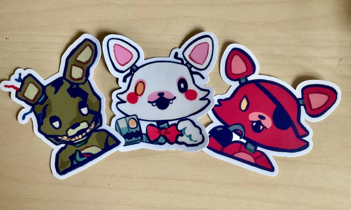 Five Nights at Freddy’s FNAF Stickers Waterproof Vinyl Cosplay Accessories For Laptop Water Bottle Skateboard Phone Case Luggage