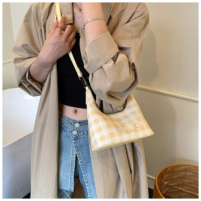 

Richme Luxury Ladies Mini Handbags 2025 PU Plaid Adjustable Crossbody Shoulder Bags Designer Daily Commute Underarm Bolso Mujer