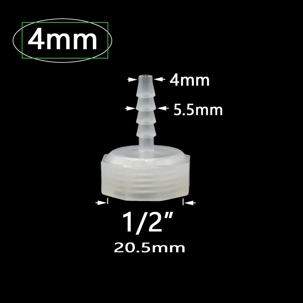 4/6/8/10/12/14/16/20/25mm króciec do węża złącze do złączek z 1/2 3/4 cal gwint żeński fajka wodna łącznik