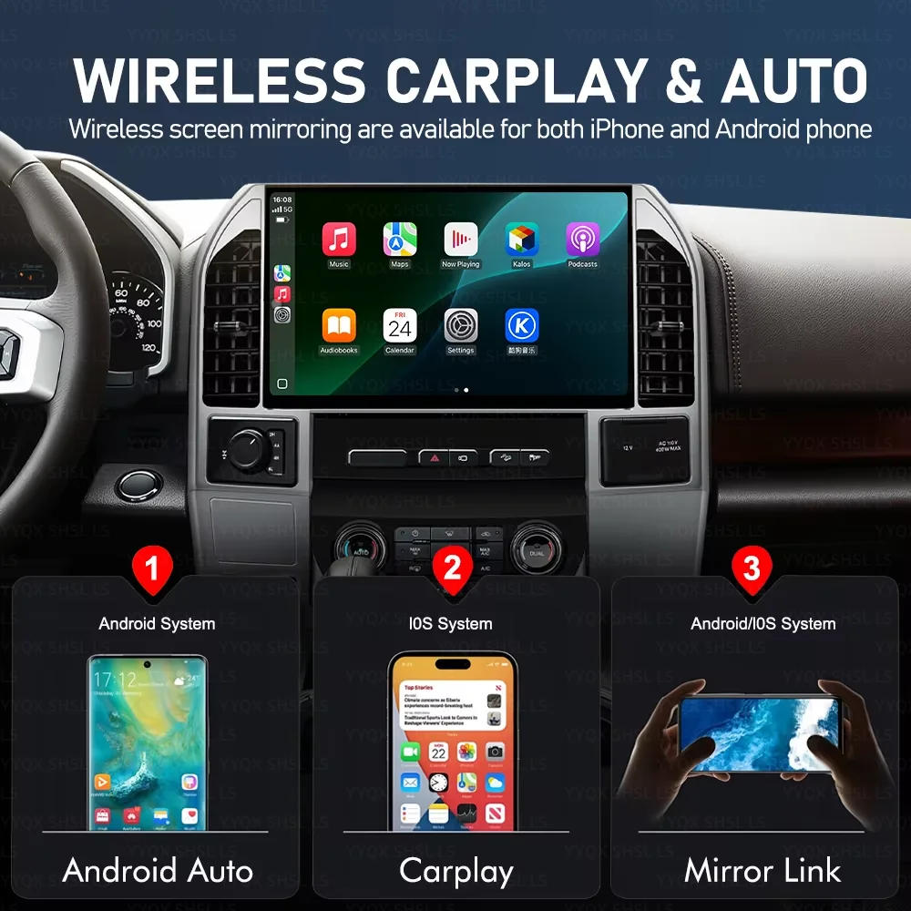 

Для Ford Raptor F150 F250 F350 F450 2015-2020 Грузовик Carplay GPS-навигация Магнитофон Android Авто Авто Радио Стереоплеер