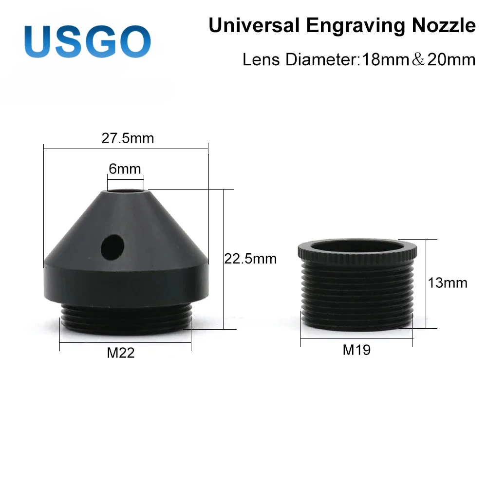 Air Nozzle Compound Universal Engraving Nozzle for Laser Head At CO2 Laser Cutting Machine