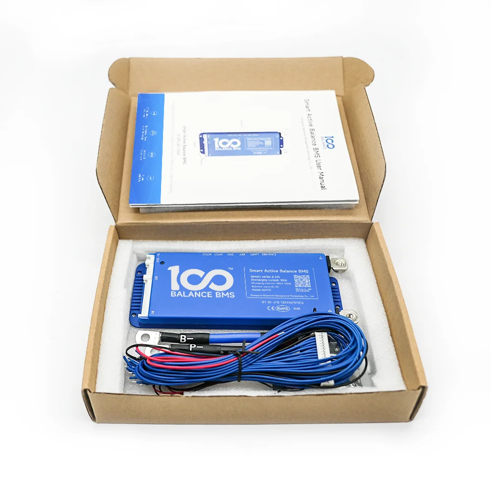 DALY Smart BMS 16S 48V Lifepo4 8S 24V Bilanciamento attivo BMS 1A Bilanciamento 100A 150A 200A 250A per Lifepo4 Li-Ion CAN batteria 18650