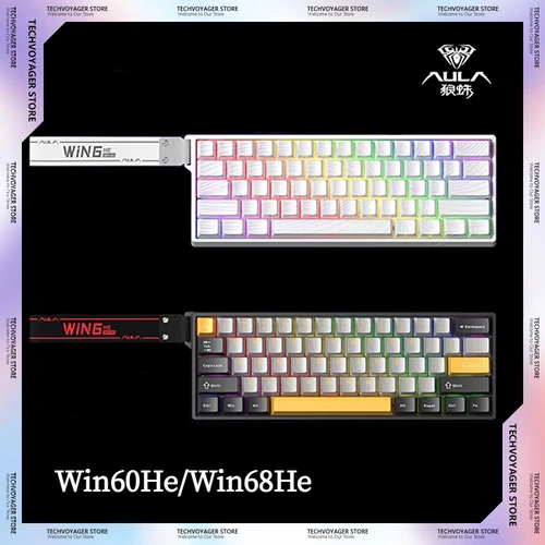AULA Win60 68He 마그네틱 스위치 기계식 키보드, RGB 핫스왑 8k 유선 맞춤형 게이밍 키보드, 크리스마스 사무실 e스포츠 선물 