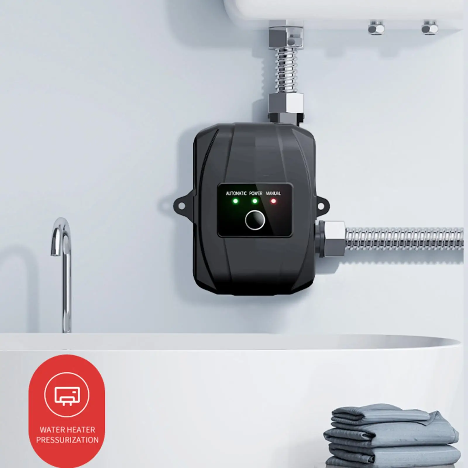 Silent Booster Pump 100W 33L Min 25m Head for Bathroom Shower Kitchen Wall Hung Boiler Smart Toilet Water Pressure