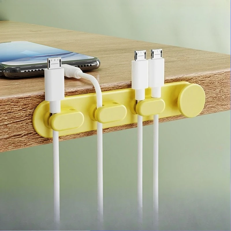 

Data cable manager, silicone charging cable hub, self-adhesive winding device, desktop storage fixed cable wrapper
