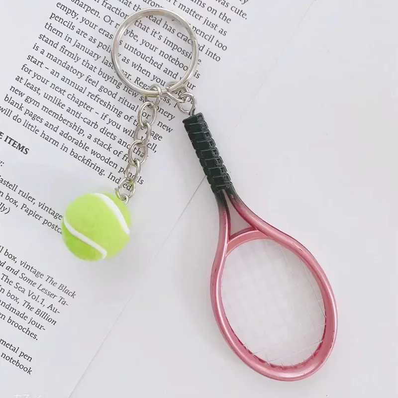 Creative Mini Tennis Racket Keychain Car Keychain Accessories  Mini Handbag Cute Keychain Fashion Keyring