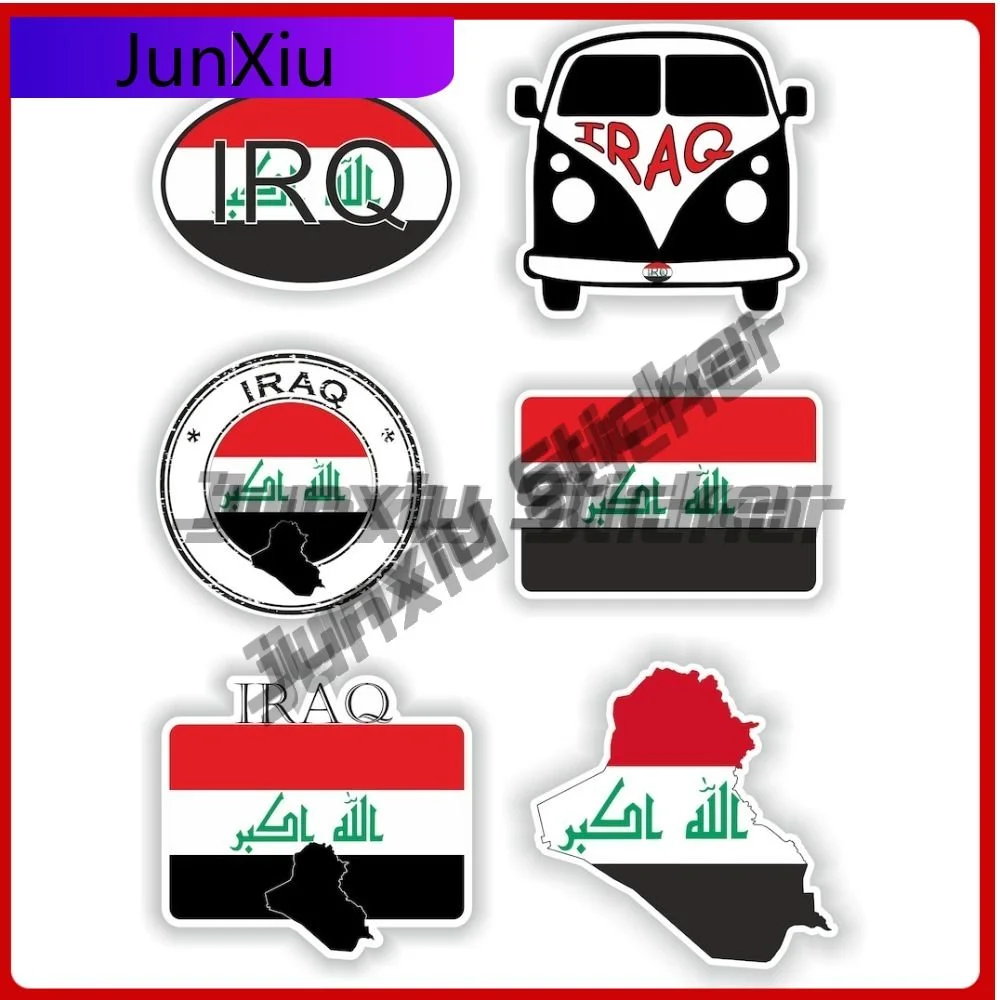 

Iraq Flag National Emblem Sticker Custom Waterproof Decorative Decals X500 Motorcycle Cars Stickers Decoration Accessories Pvc