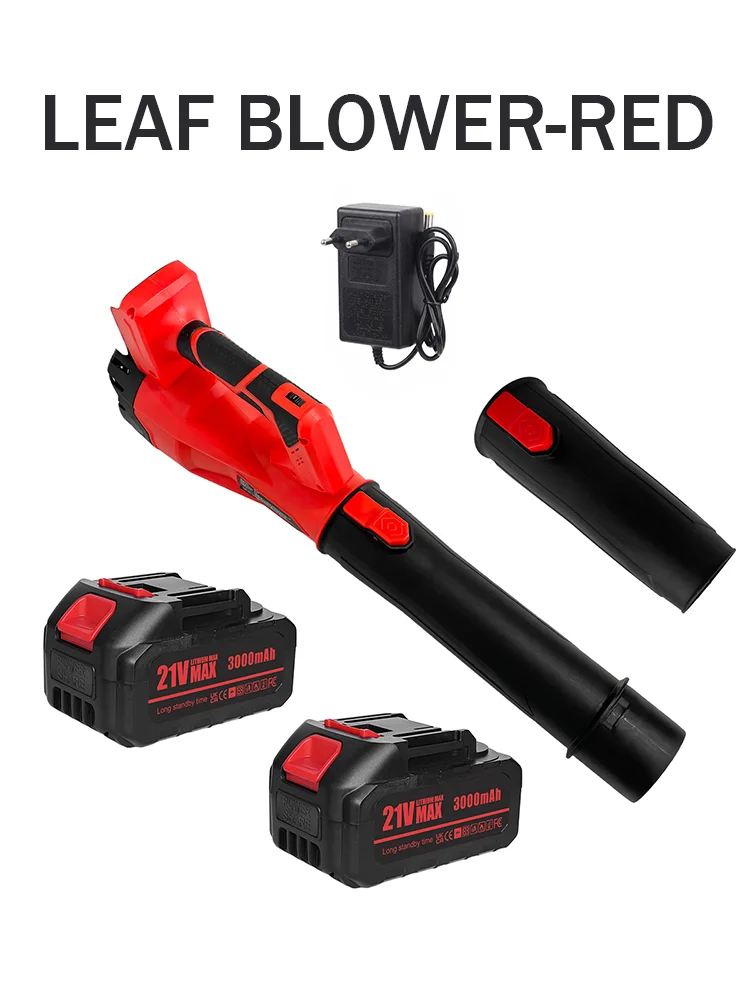 Blossom LEAF BLOWER-RED Dmuchawa Akumulatorowa do Liści, Silnik Bezszczotkowy 800W, 200 MPH, 680 CFM, 6 Prędkości, 2 Akumulatory 21V 6Ah, Szybka Ładowarka, Lekka do Ogrodu, Tarasu i Śniegu — 2