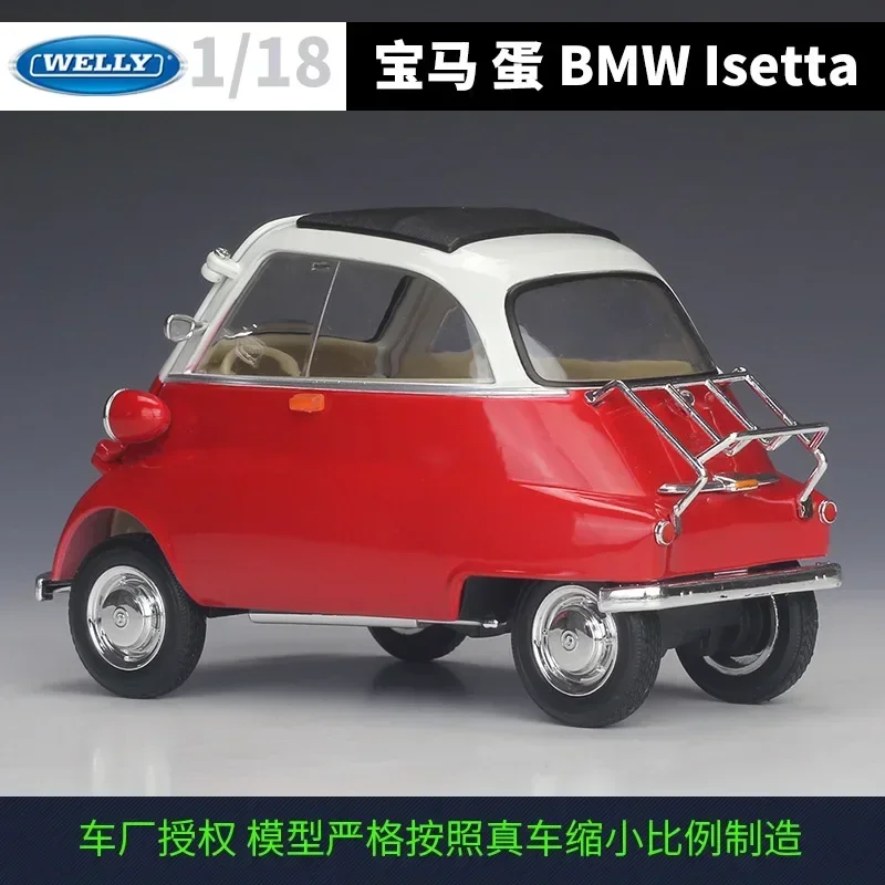 WELLY 1:18 BMW Isetta 6 أنماط دييكاست نموذج سيارة سيارة كلاسيكية سبيكة معدنية سيارات لعبة للأطفال هدية جمع الديكور