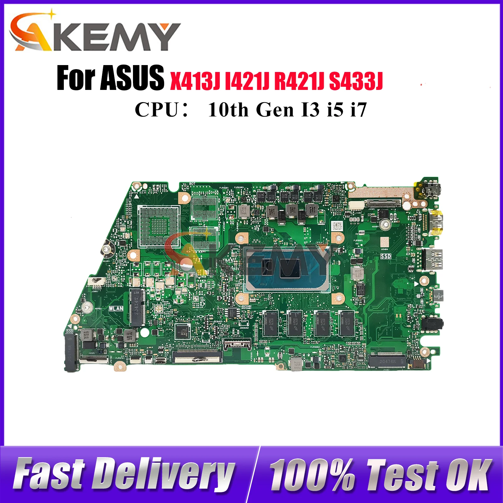 

X421JA Laptop Motherboard For ASUS S433J X421J V4050J X421JP X413J I421J X421JAY X421JF R421J X421JQ Mainboard 10th Gen I3 i5 i7